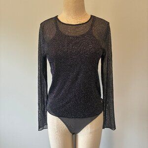 Victoria's Secret Sparkle Sheer Long Sleeve Top